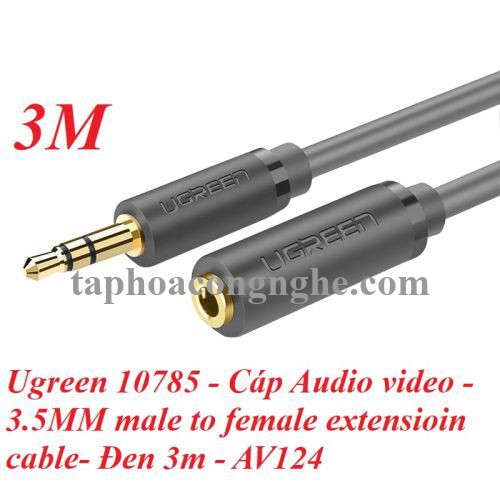 Ugreen 10785 3M màu Đen Cáp âm thanh 3.5mm nối dài AV124 30010785